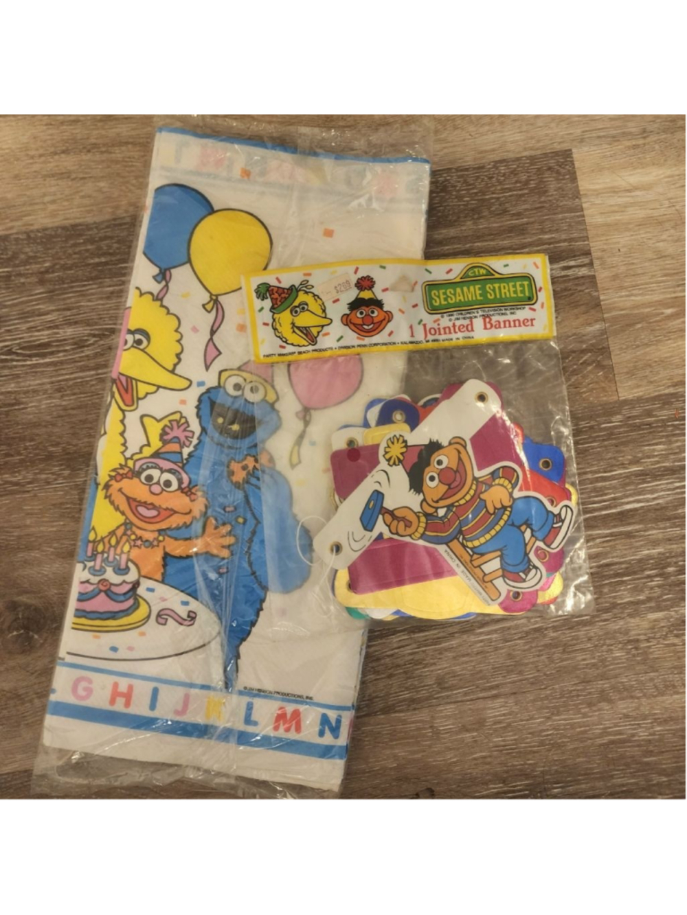 Vintage Sesame Street Birthday Table Cloth and Banner